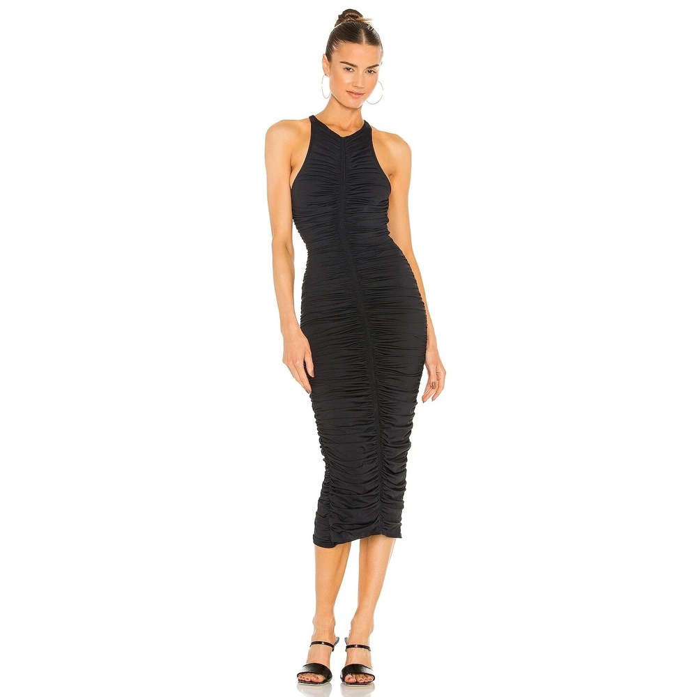 A.L.C. Womens Adrienne Dress Black Ruched Size XS